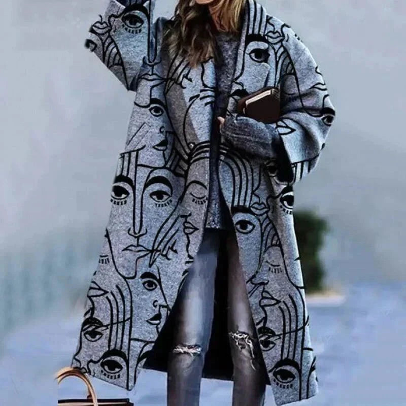 Lavinque Coats & Jackets Gris Visage / S Manteau Oversize en Laine | Gris Chiné | Moderne et Enveloppant
