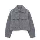 Lavinque Coats & Jackets Gris / XS Veste Zippée en Laine | Grise | Moderne et Structurée