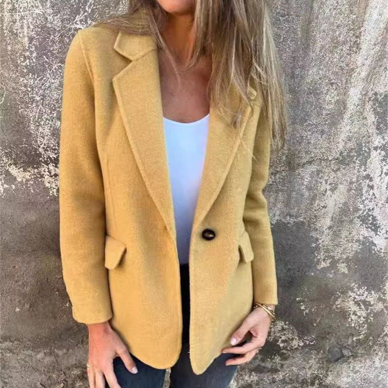 Lavinque Coats & Jackets Jaune / S Blazer Laineux Moutarde | Structuré | Chaleureux et Élégant