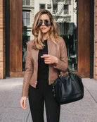 Lavinque Coats & Jackets Kaki / S Blouson Cuir | Coupe Ajustée | Élégance et Caractère