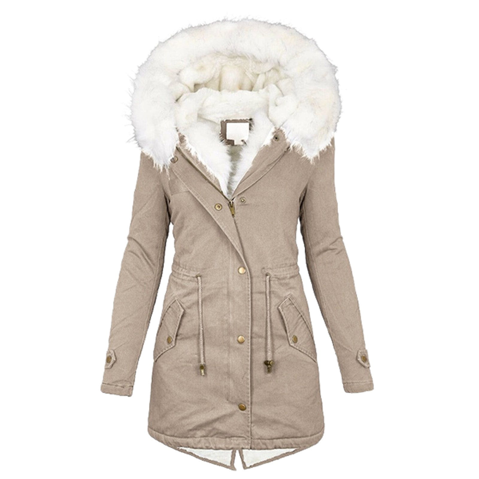 Lavinque Coats &Jackets Kaki / S Parka Hiver avec Capuche Fourrure | Chaude et Élégante