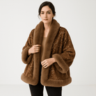 Lavinque Coats & Jackets Kaki / S Veste Pailletée en Fausse Fourrure | Chaude et Élégante | Style Glamour Hiver
