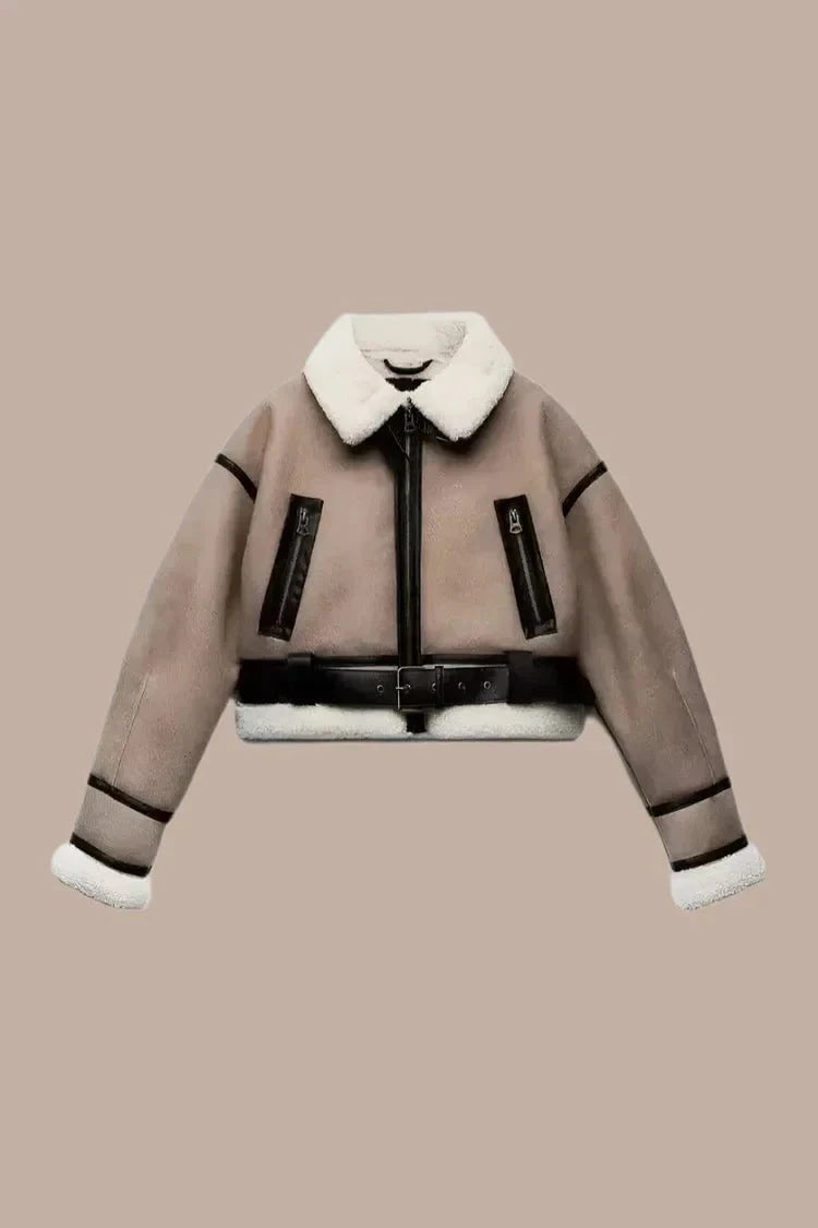 Lavinque Coats & Jackets Kaki / XS Veste Aviateur Doublée | Chic | Chaude et Tendance