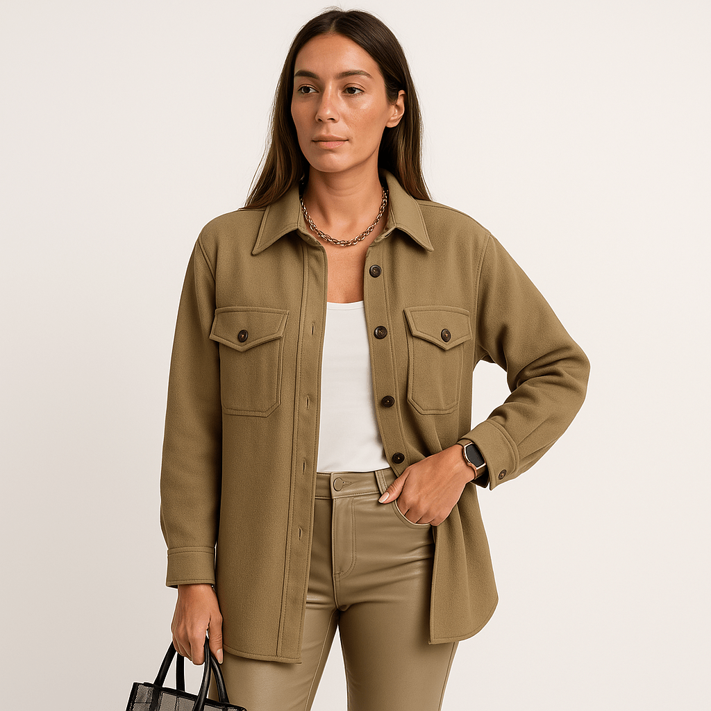 Lavinque Coats & Jackets Kaki / XS Veste Beige Effet Laine | Coupe Décontractée | Parfaite pour la Mi-saison