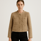 Lavinque Coats & Jackets Kaki / XS Veste Courte Beige | Effet Tweed | Élégance Structurée