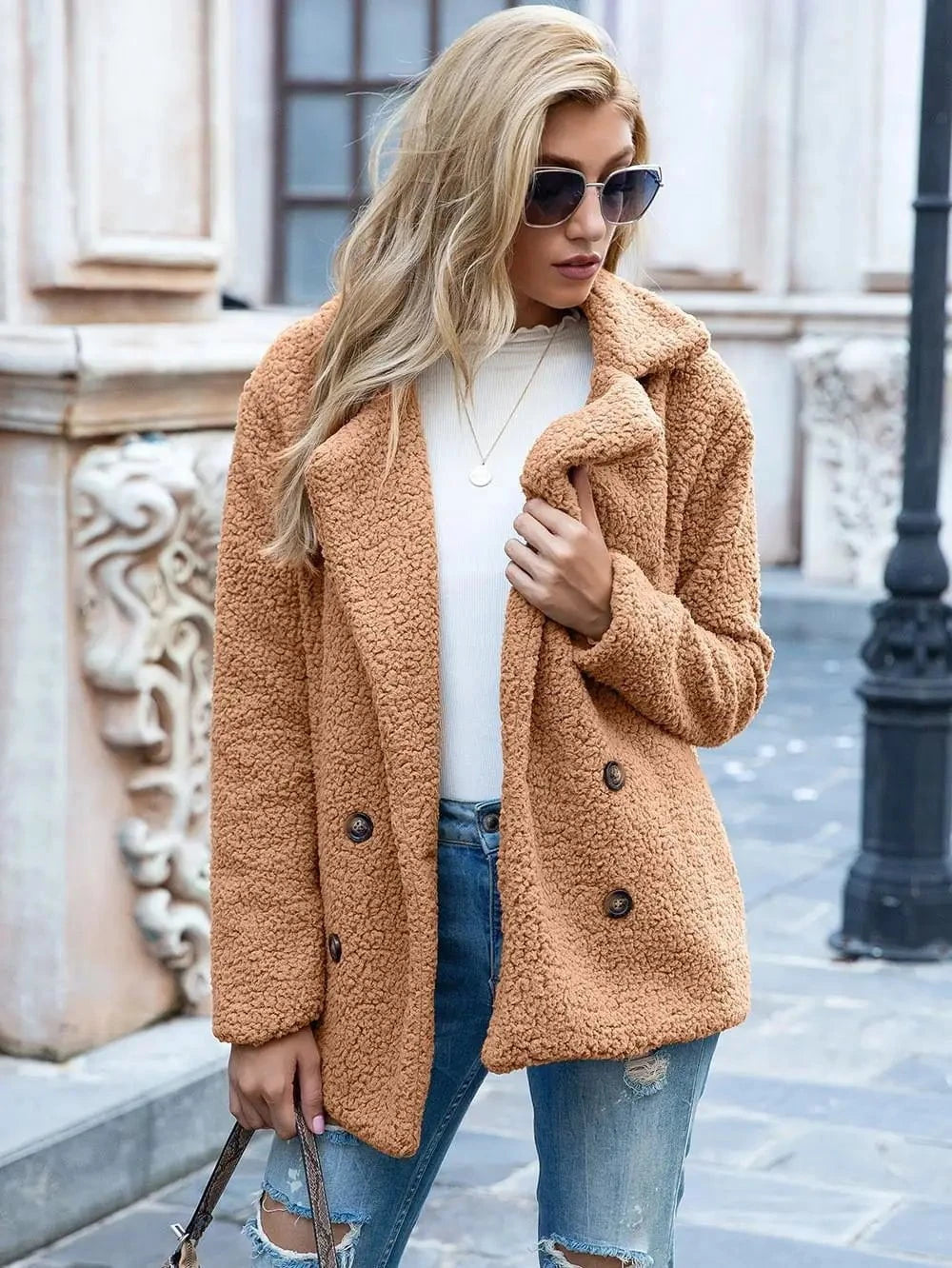 Lavinque Coats & Jackets Lór / S Veste en Mouton Bouclé | Marron Chocolat | Douce et Tendance