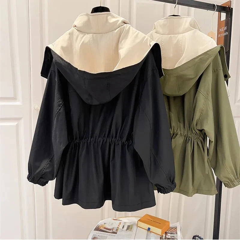 Lavinque Coats & Jackets Manteau Décontracté Bicolore | Beige & Vert | Élégant et Confortable