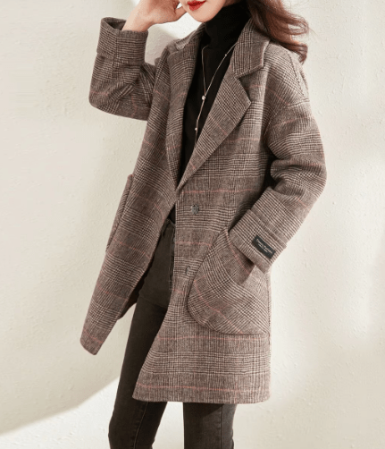 Lavinque Coats & Jackets Manteau Droit | Motif Subtil | Chic & Confortable