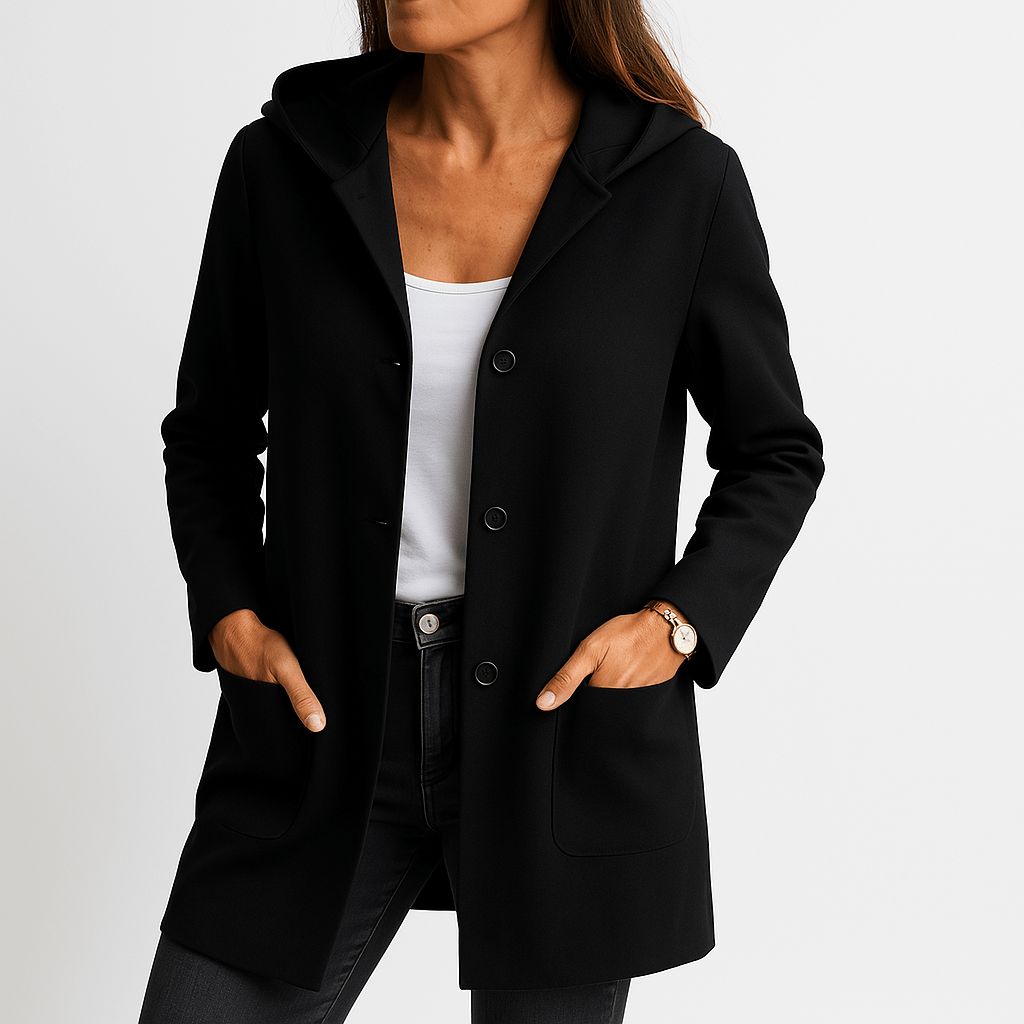 Lavinque Coats & Jackets Manteau Fuchsia à Capuche | Coupe Droite | Élégant et Audacieux