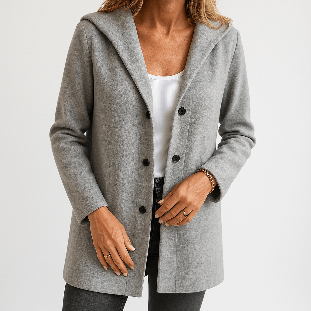 Lavinque Coats & Jackets Manteau Fuchsia à Capuche | Coupe Droite | Élégant et Audacieux