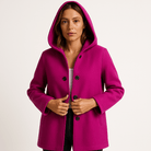 Lavinque Coats & Jackets Manteau Fuchsia à Capuche | Coupe Droite | Élégant et Audacieux