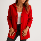 Lavinque Coats & Jackets Manteau Fuchsia à Capuche | Coupe Droite | Élégant et Audacieux