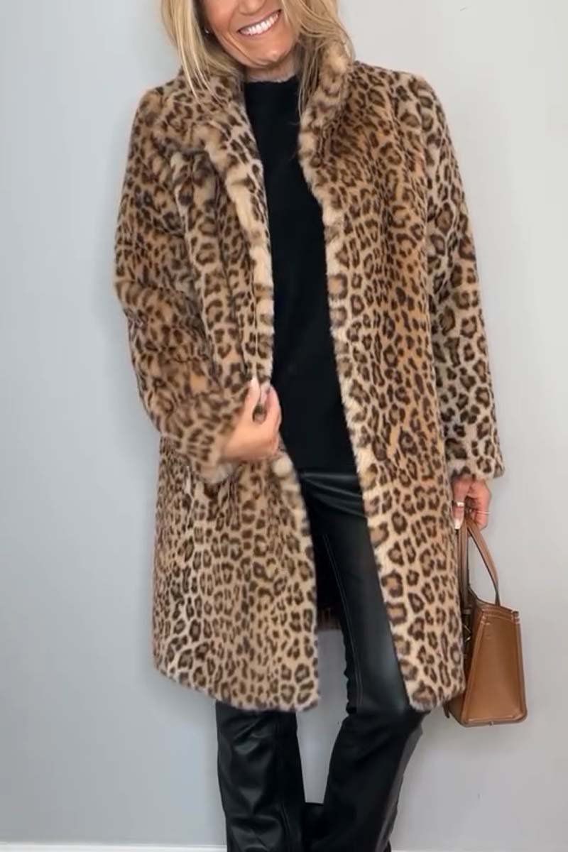 Lavinque Coats & Jackets Manteau Léopard Femme | Fausse Fourrure | Audacieux et Chic