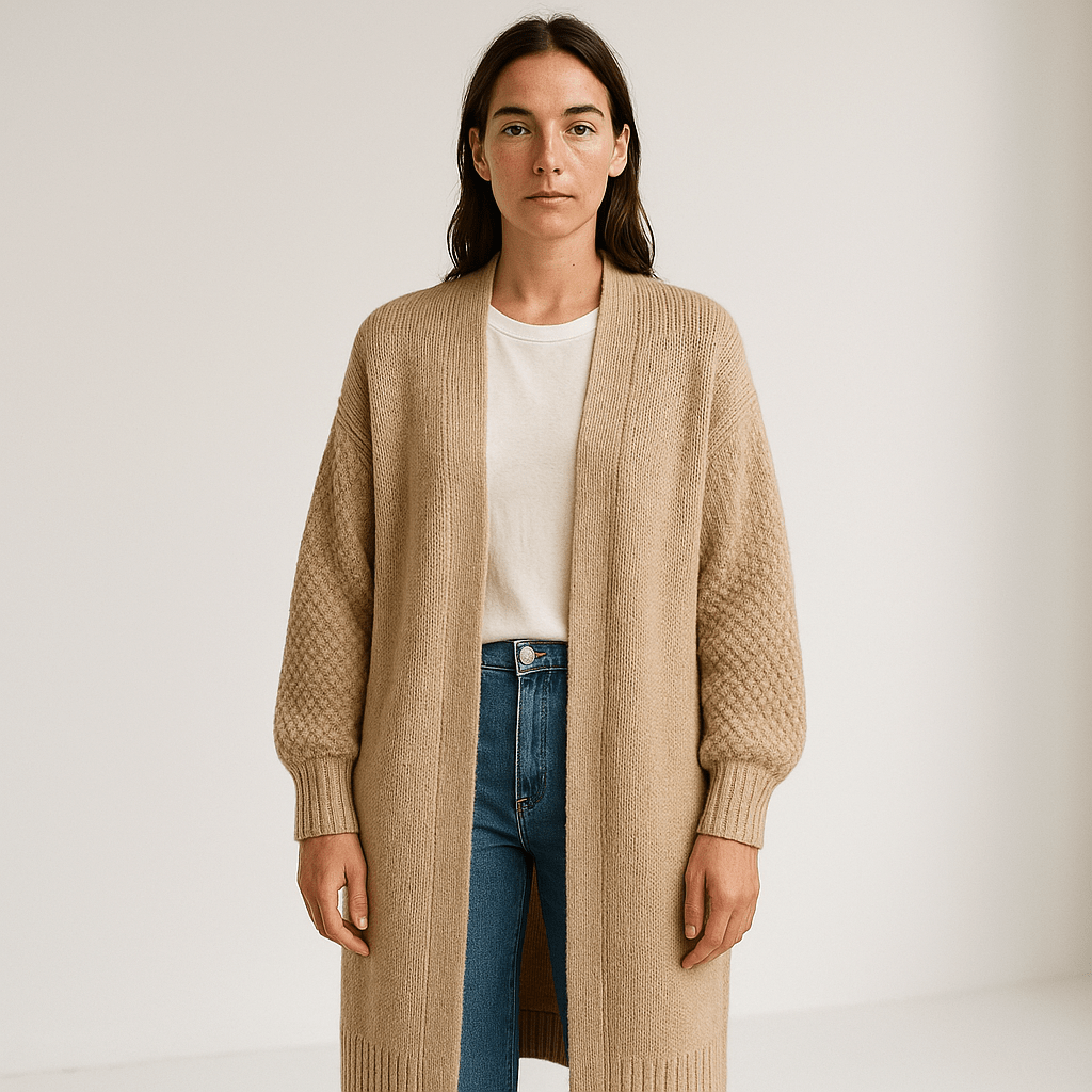 Lavinque Coats & Jackets Manteau Long Beige | Léger et Ouvert | Élégance Décontractée