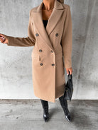 Lavinque Coats & Jackets Manteau Long Élégant | Crème | Chic, Structuré et Intemporel