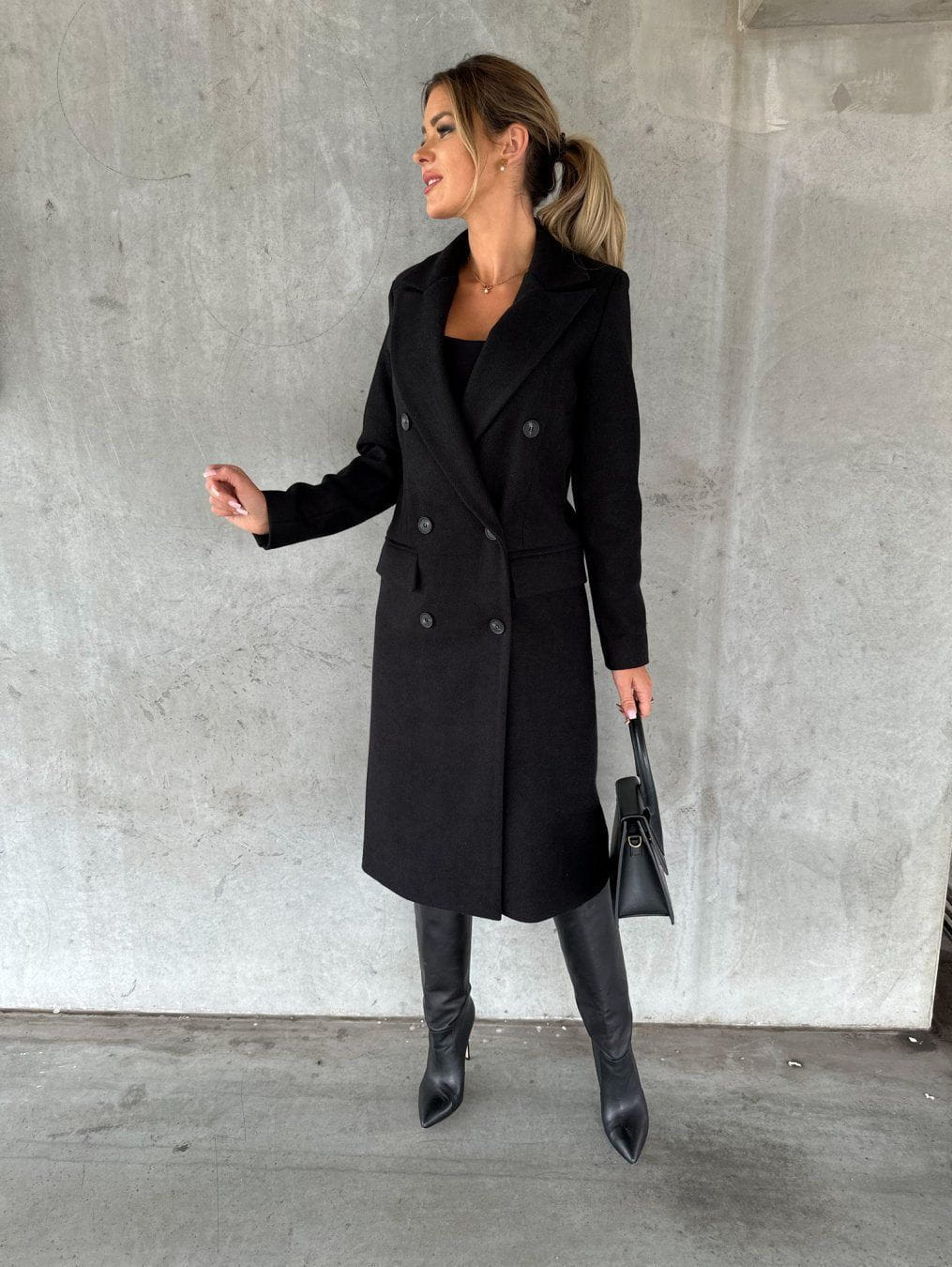 Lavinque Coats & Jackets Manteau Long Élégant | Crème | Chic, Structuré et Intemporel