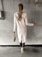 Lavinque Coats & Jackets Manteau Long Élégant | Crème | Chic, Structuré et Intemporel