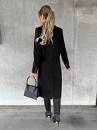 Lavinque Coats & Jackets Manteau Long Élégant | Crème | Chic, Structuré et Intemporel