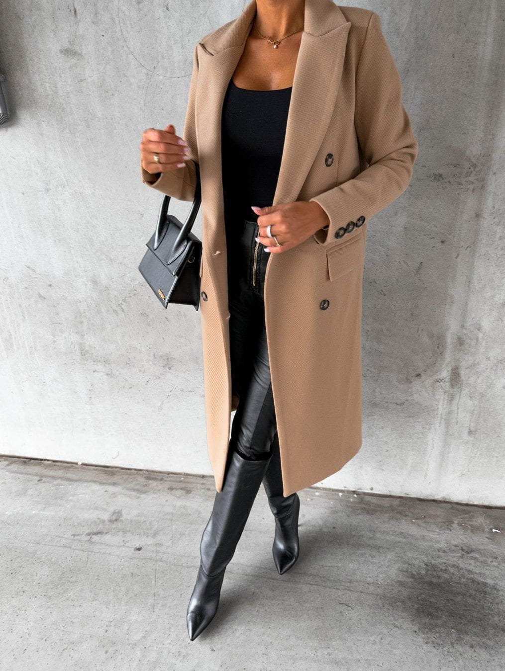 Lavinque Coats & Jackets Manteau Long Élégant | Crème | Chic, Structuré et Intemporel