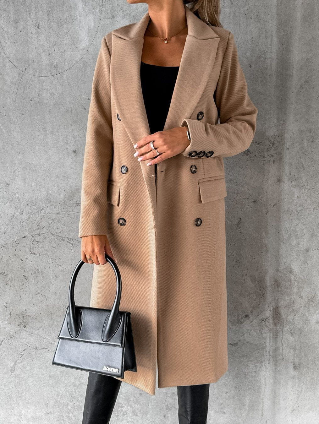 Lavinque Coats & Jackets Manteau Long Élégant | Crème | Chic, Structuré et Intemporel