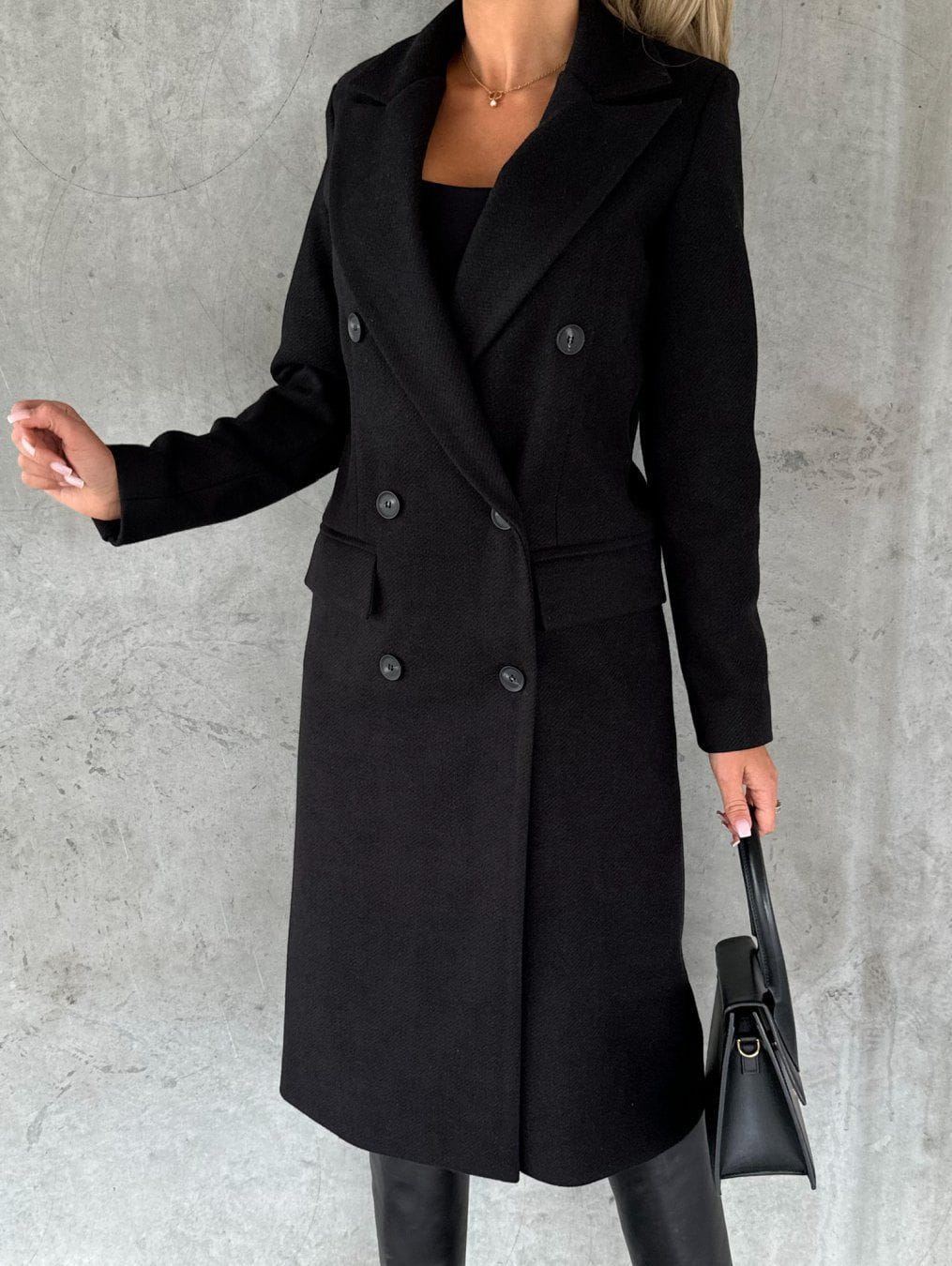 Lavinque Coats & Jackets Manteau Long Élégant | Crème | Chic, Structuré et Intemporel