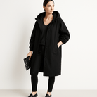Lavinque Coats & Jackets Manteau Noir | Capuche Intégrée | Urbain et Décontracté