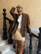 Lavinque Coats & Jackets Marron / S Blazer Oversize Femme | Velours Côtelé | Chic et Décontracté