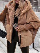 Lavinque Coats & Jackets Marron / S Cape Manteau Doublée en Fausse Fourrure | Beige | Douceur, Volume et Élégance Cocooning