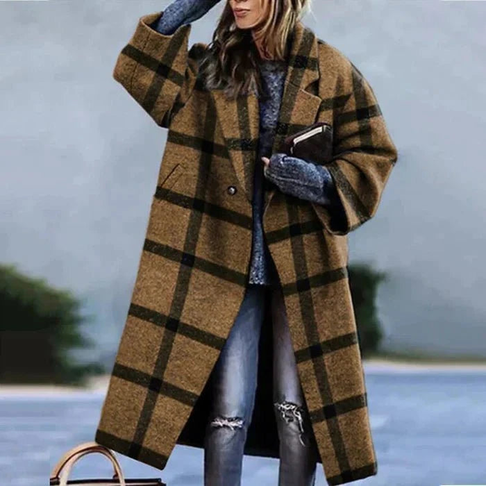 Lavinque Coats & Jackets Marron / S Manteau Oversize en Laine | Gris Chiné | Moderne et Enveloppant