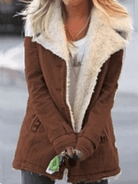 Lavinque Coats & Jackets Marron / S Veste Doublée en Mouton Synthétique | Vert Pomme | Chaude et Décontractée