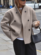 Lavinque Coats & Jackets Marron / XS Manteau Court en Laine | Taupe | Structuré et Tendance