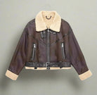 Lavinque Coats & Jackets Marron / XS Veste Aviateur | Similicuir Doublé | Tendance Hivernale
