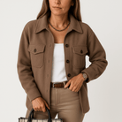 Lavinque Coats & Jackets Marron / XS Veste Beige Effet Laine | Coupe Décontractée | Parfaite pour la Mi-saison