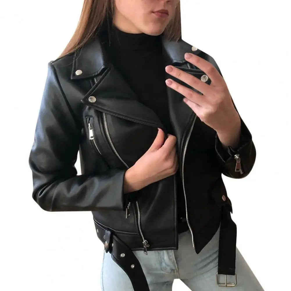 Lavinque Coats & Jackets Noir / M Blouson Biker | Simili Cuir | Tendance et Intemporel