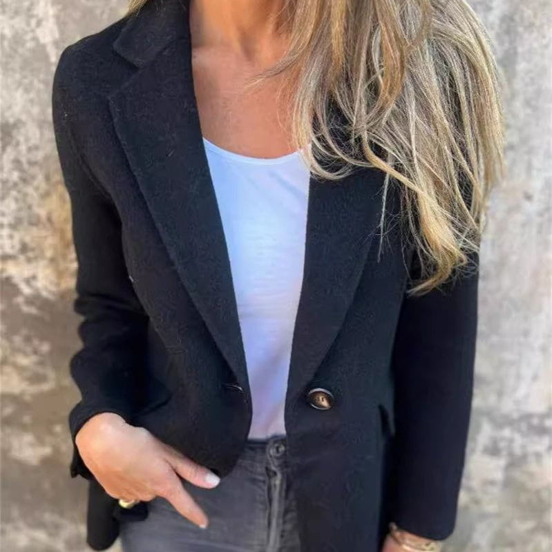 Lavinque Coats & Jackets Noir / S Blazer Laineux Moutarde | Structuré | Chaleureux et Élégant