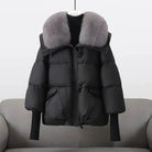 Lavinque Coats & Jackets Noir / S Doudoune Courte | Noire & Col Fourrure | Élégante & Ultra Chaude