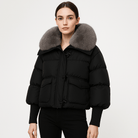 Lavinque Coats & Jackets Noir / S Doudoune Glamour | Col Fausse Fourrure | Chaude et Élégante