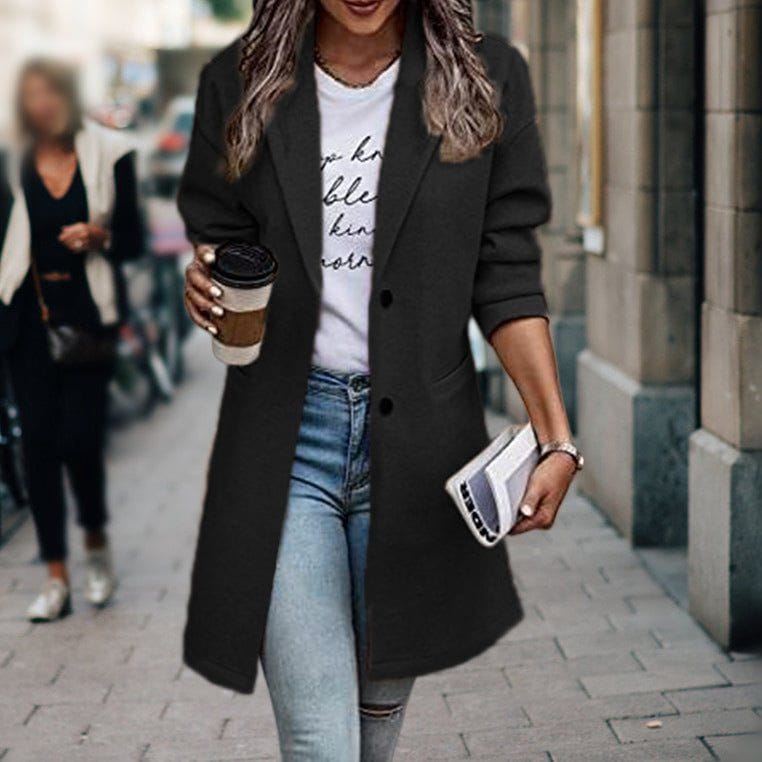 Lavinque Coats & Jackets Noir / S Manteau Long Classique | Camel | Chic et Urbain