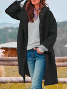 Lavinque Coats & Jackets Noir / S Manteau Long en Laine Bouclée | Rose Intense | Oversize et Douillet