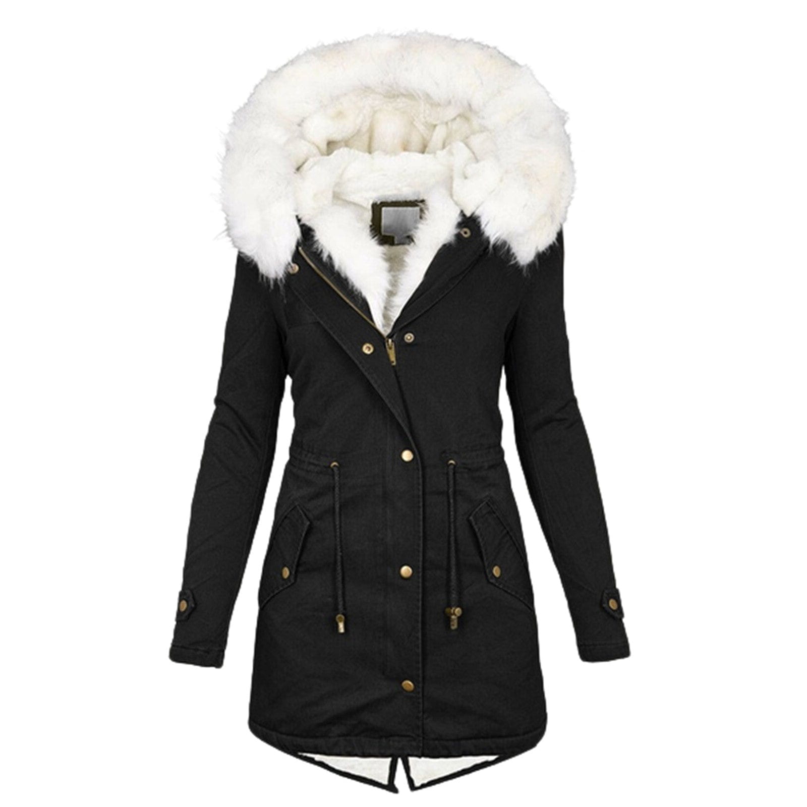 Lavinque Coats &Jackets Noir / S Parka Hiver avec Capuche Fourrure | Chaude et Élégante