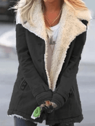 Lavinque Coats & Jackets Noir / S Veste Doublée en Mouton Synthétique | Vert Pomme | Chaude et Décontractée