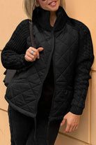 Lavinque Coats & Jackets Noir / S Veste Matelassée Bicolore | Beige | Douce et Texturée
