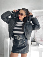 Lavinque Coats & Jackets Noir / XS Doudoune Courte à Capuche | Kaki Clair | Chaude et Tendance