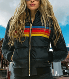 Lavinque Coats & Jackets Noir / XS Doudoune Rétro | Motif Arc-en-Ciel & Isolation Chaude | Style Vintage