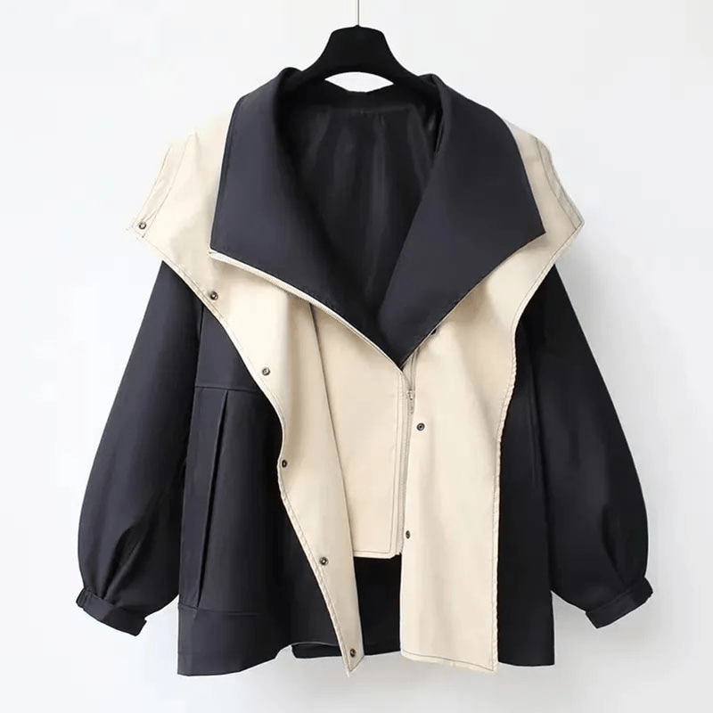 Lavinque Coats & Jackets Noir / XS Veste Oversize | Kaki & Beige | Tendance & Architecturée