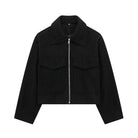 Lavinque Coats & Jackets Noir / XS Veste Zippée en Laine | Grise | Moderne et Structurée