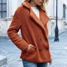 Lavinque Coats & Jackets Orange / S Veste en Mouton Bouclé | Marron Chocolat | Douce et Tendance