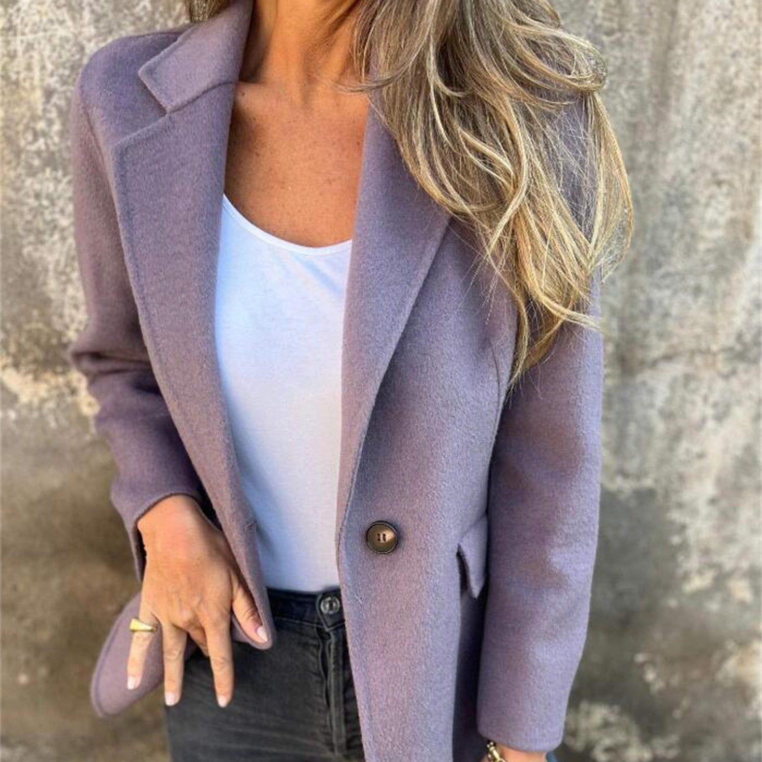 Lavinque Coats & Jackets Pourpre / S Blazer Laineux Moutarde | Structuré | Chaleureux et Élégant