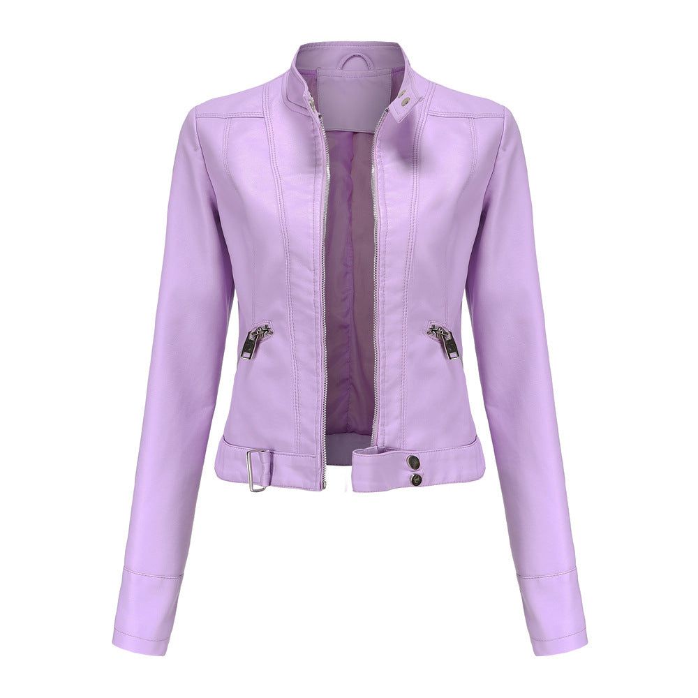 Lavinque Coats & Jackets Pourpre / S Blouson en similicuir | Noir | Rock et intemporel