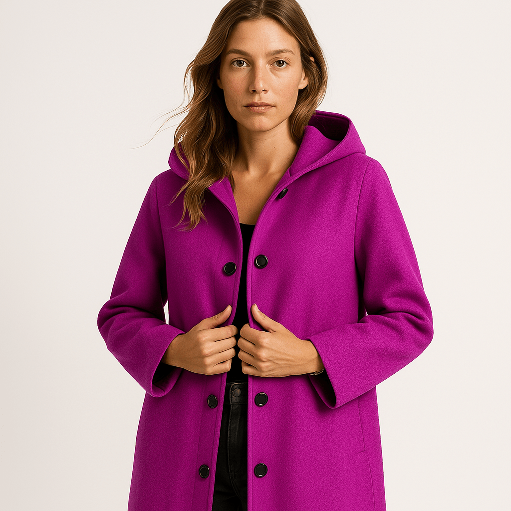 Lavinque Coats & Jackets Pourpre / S Manteau Fuchsia à Capuche | Coupe Droite | Élégant et Audacieux